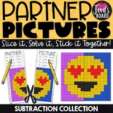 No Prep Math Centers for Partners |Emoji 2 &3-Digit Subtra