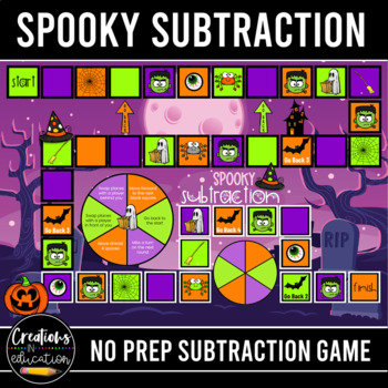Preview of Subtraction Maths Halloween Game