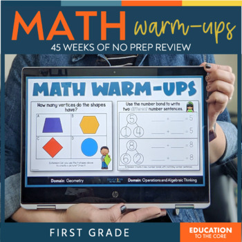 Preview of No Prep Math Warm-Ups | 1st Grade | Math Spiral Review | Morning Work