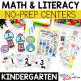 No Prep Math and No Prep Literacy Centers for Kindergarten Bundle