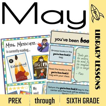 Preview of No-Prep May Library Lessons
