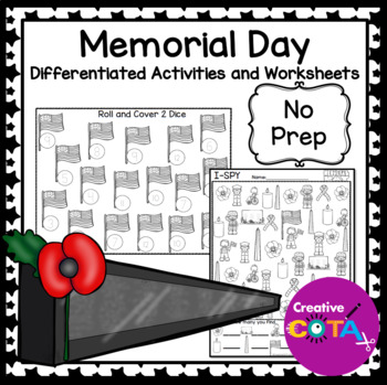 Preview of Occupational Therapy No Prep Writing and Math Memorial Day Activities 