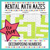 No Prep Mental Math Mazes - Decomposing Numbers, Making 10