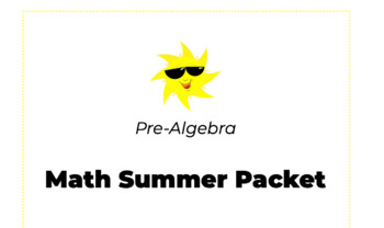 Preview of No Prep Middle School Summer Math Packet w/ Answer Key! Customizable
