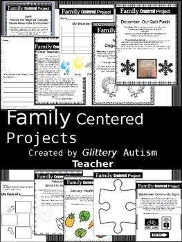 Preview of No Prep Monthly Family Centered Projects
