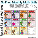 No Prep Monthly Math Bundle -Special Ed and Autism-