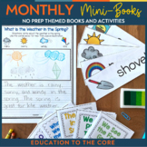No Prep Year-Long Monthly Mini-Books: Books, Vocabulary, W