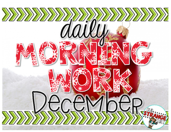 Preview of Digital Morning Work: December {Download Free Printable Workbook}