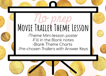 Preview of No Prep Movie Trailer Theme Lesson Pack