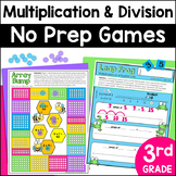 No Prep Multiplication Games & Division Games for Math Stations