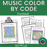 No Prep Music Activity | Football Color By Code Worksheets