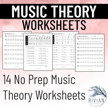 Preview of No Prep Music Theory Worksheets for All Grades Print and Digital