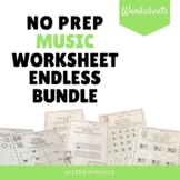 No Prep Music Worksheet Endless Bundle