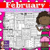 No Prep Music Worksheets - February