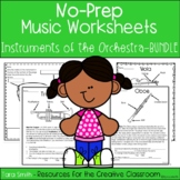 No-Prep Music Worksheets Instruments of the Orchestra-BUNDLE