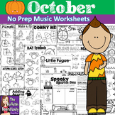 No Prep Music Worksheets - OCTOBER