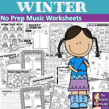 Preview of No Prep Music Worksheets - WINTER