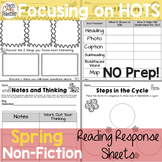 Reading Response Sheets for NONFICTION (HOTS): Spring Edit