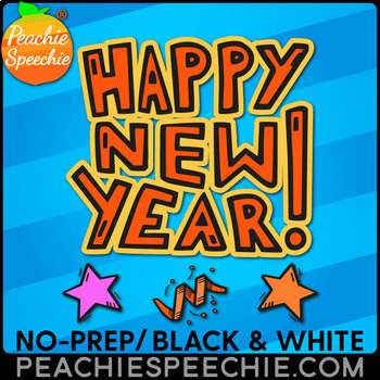 Preview of No-Prep New Year! {Speech Therapy}
