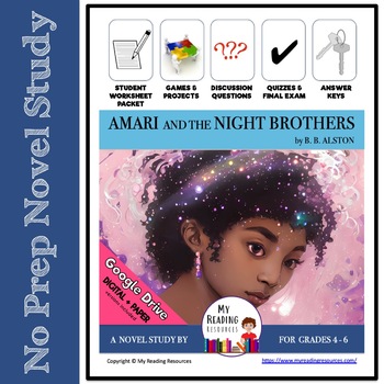 Preview of No Prep Novel Study: Amari & the Night Brothers - B. B. Alston (Print + DIGITAL)