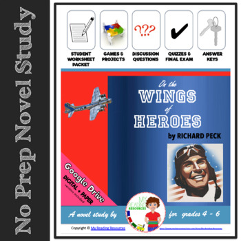 Preview of No Prep Novel Study: On the Wings of Heroes by Richard Peck (Print + DIGITAL)