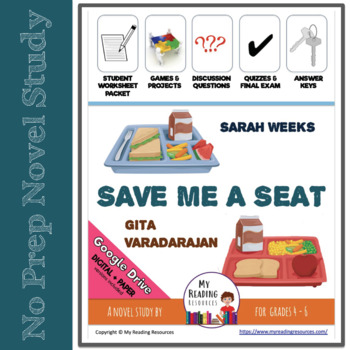 Preview of No Prep Novel Study: Save Me A Seat (Print + DIGITAL)