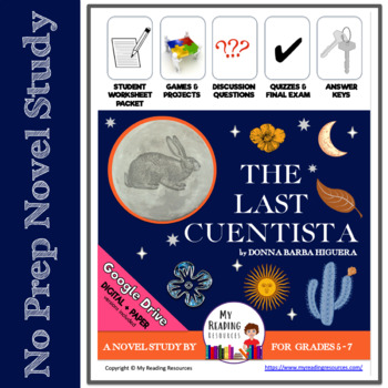 Preview of No Prep Novel Study: The Last Cuentista by Donna Barba Higuera (Print + DIGITAL)