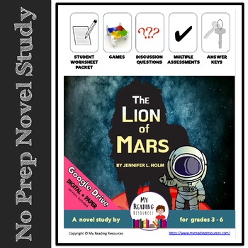 Preview of No Prep Novel Study: The Lion of Mars (Print + DIGITAL)