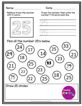 No Prep Number Worksheets to 25 Formation and Identification | TpT