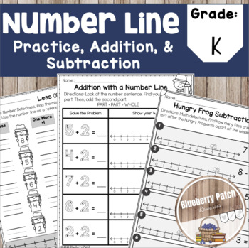 Preview of No Prep Addition and Subtraction Number Line Worksheets