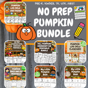 Preview of No Prep October Pumpkin Bundle (w/ Life Cycle) - PreK, Kindergarten, First