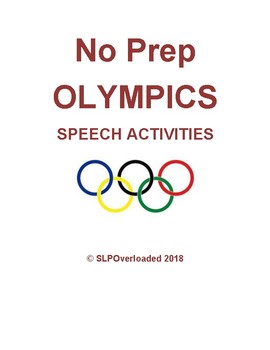 No Prep Olympics Speech Activities by SLP Overloaded