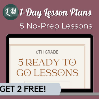 Preview of No Prep, One Day Lesson or Sub Plan for 6th Grade: Reading & Writing Packets
