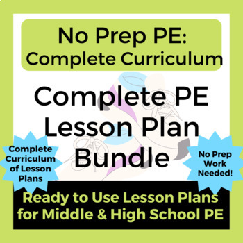Preview of No Prep PE: Complete PE Curriculum Mega Lesson Plan Bundle Middle & High PE