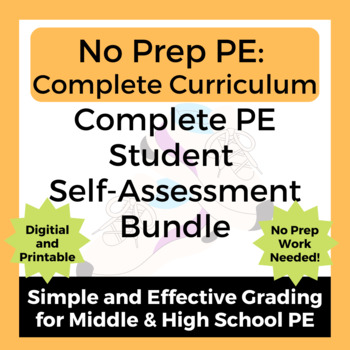 Preview of No Prep PE: Complete PE Curriculum Mega Self-Assessment Bundle Middle & High PE