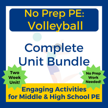 Preview of No Prep PE: Complete Volleyball Unit Bundle for Middle and High School PE