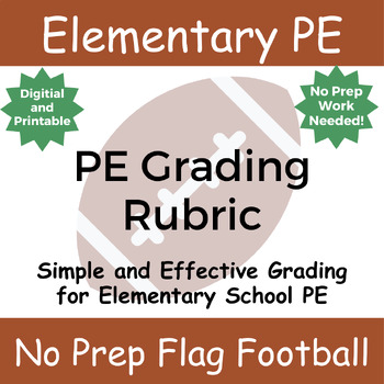 Preview of No Prep PE: Grading Rubric - Flag Football Games for Elementary School PE
