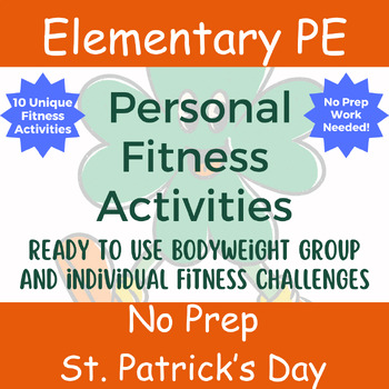 Preview of No Prep PE: St. Patrick’s Day Bodyweight Exercise Activities for Elementary PE