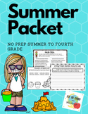 No Prep Pack Summer to Fourth Grade