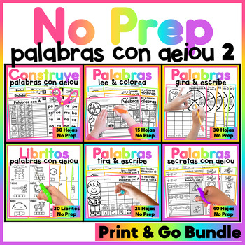 Preview of No Prep Palabras con AEIOU - Bundle #2