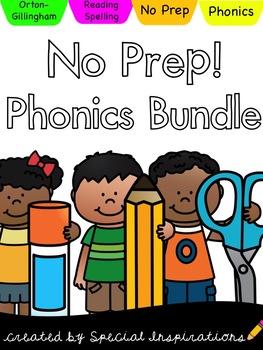 Preview of No Prep! Phonics Bundle Printables & Literacy Centers