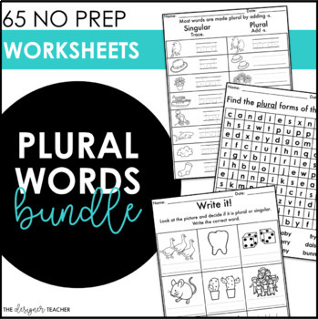 Preview of No Prep Plural Nouns Worksheets Inflectional Endings S ES IES VES & Irregular