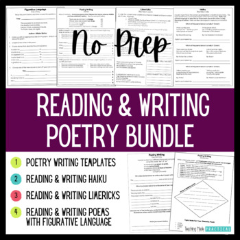 Preview of Teaching Poetry Unit - Reading & Writing Poems - Packet, Activities, Templates