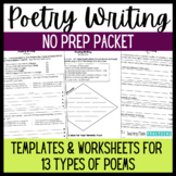 No Prep Poetry Writing Templates - Writing Couplets, Quatr