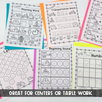 Transportation Worksheets by Courageous with Crayons | TpT