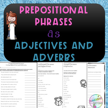 Preview of Prepositional Phrases modifying Adjectives and Adverbs