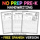 No Prep Preschool Handwriting Practice - Distance Learning