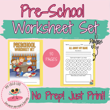 Preview of Preschool Learning Fun Pack! 50 Pages! NO PREP!!!