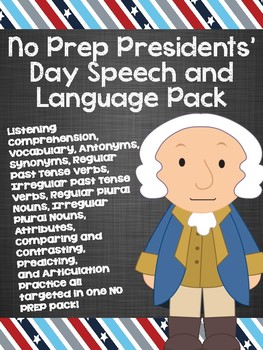 Preview of No Prep Presidents’ Day Speech and Language Pack