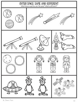 No Prep Print and Go Language Worksheets: Outer Space by Jessica Finch